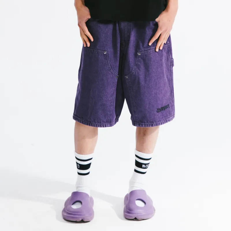 BURNIN Denim Shorts Unisex Purple-3