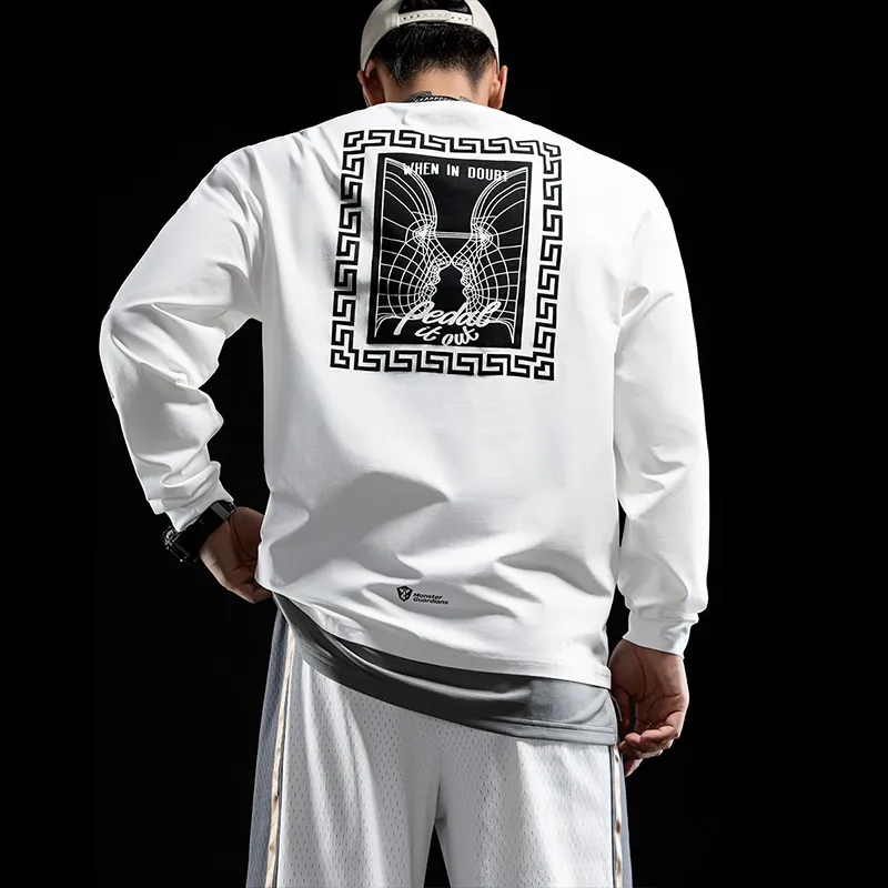 Monster Guardians Long Sleeved T Shirt Men's White-2