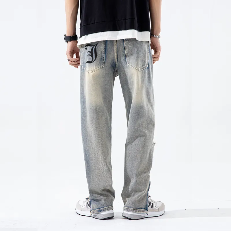 Jaslcs Straight Jeans Fall Unisex Nostalgic Blue-4