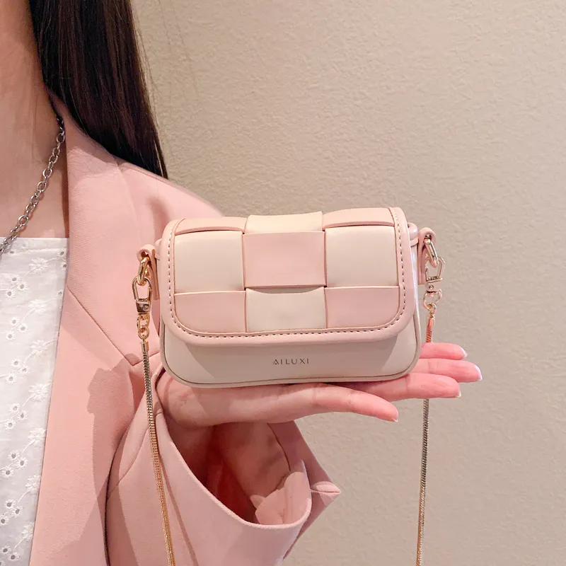 AILUXI PU Small Square Bag Crossbody Bags Mini Women's Pink-6