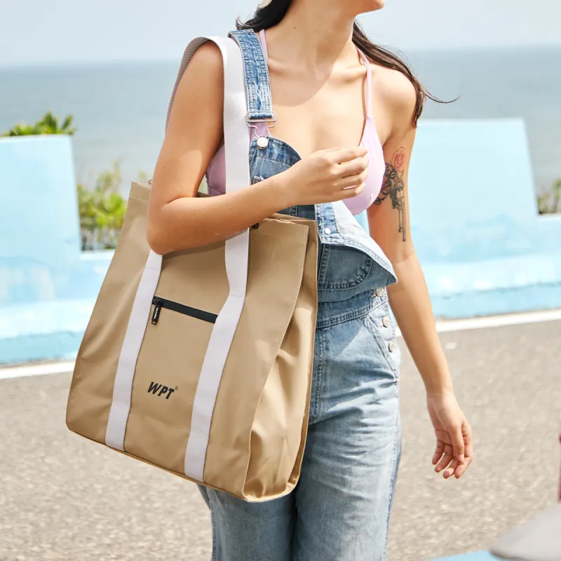 WPT PU Nylon One Shoulder Portable Tote Large Size Women's Multicolor-14