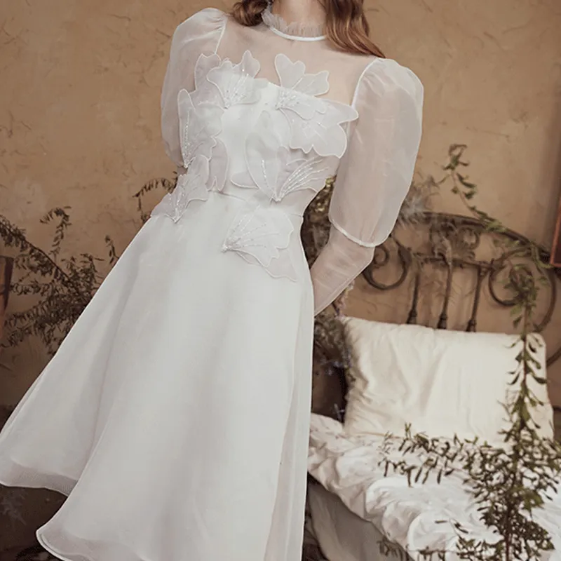 Marie Elie Long-Sleeved Dresses Women's White Purple-7