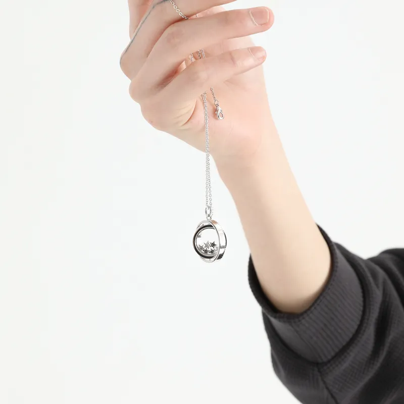 PCMY Lucky Wish Rhinestone Embellished Stars Necklace Accessories Unisex-8