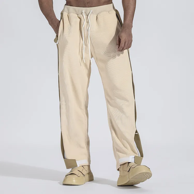 NORVINCY Breathable Elastic Waistband Solid Color Hip Hop Casual Pants Unisex-12