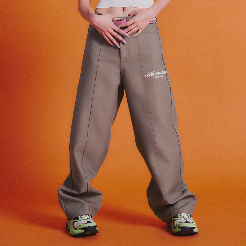 Moonwav X SENCE LA Casual Pants Unisex Gray Brown-2