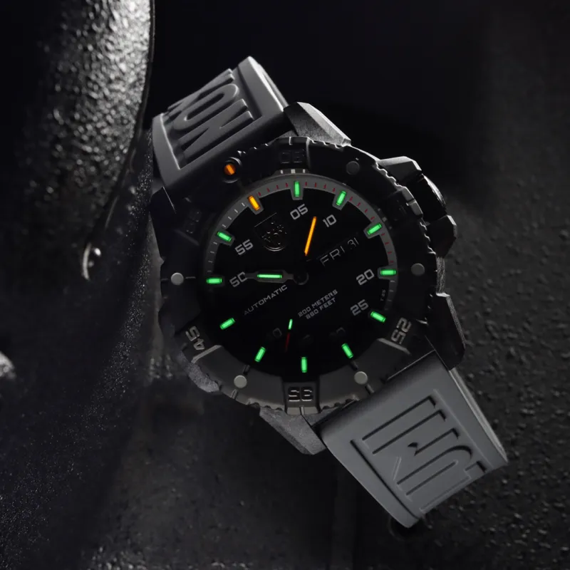 LUMINOX Automatic Mechanical Movement Men's Watches Watch 45mm Black Dial CARBONOX™ Watch Case Rubber Strap-4