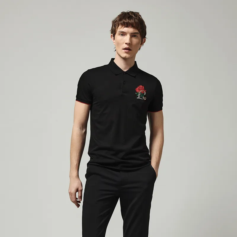 RARE Polo Shirts Men Black-5