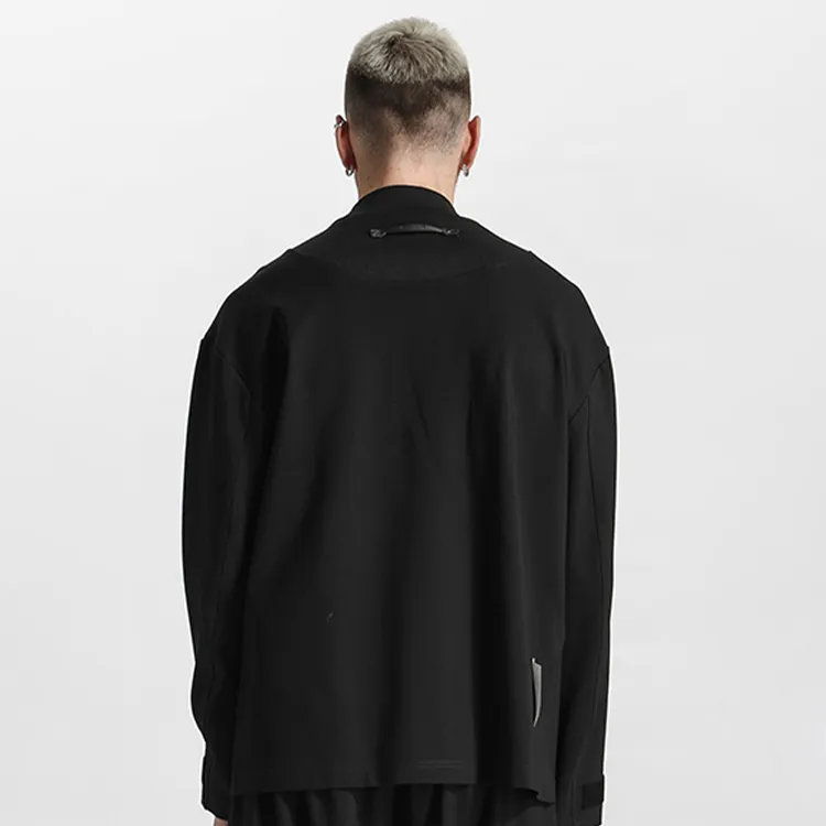 NORVINCY Mori Style Solid Color Hoodless Casual Sweatshirt Unisex-2