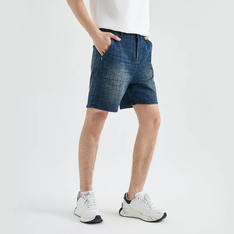 23R+ Denim Shorts Men Blue-5