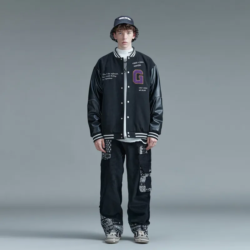 Guuka Baseball Jacket Women's Black-3