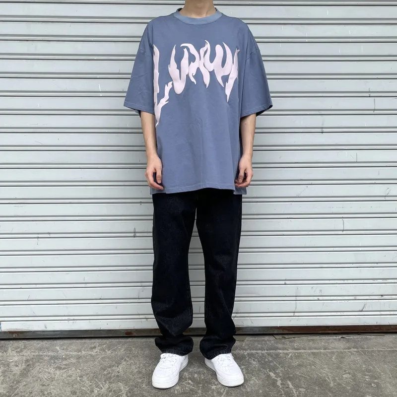 LVXWA T Shirt Unisex Dark Dusty Blue-2