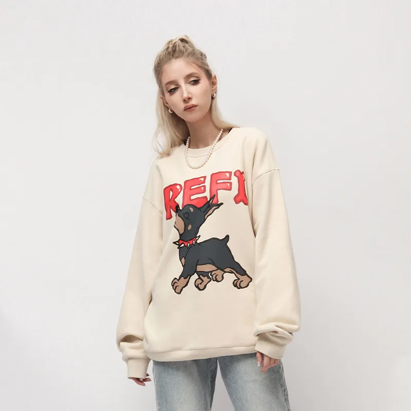 EMPTY REFERENCE Doberman Series Sweatshirt Unisex Ecru-2