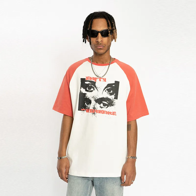 EMPTY REFERENCE Short Sleeved T Shirts Unisex Red White-5