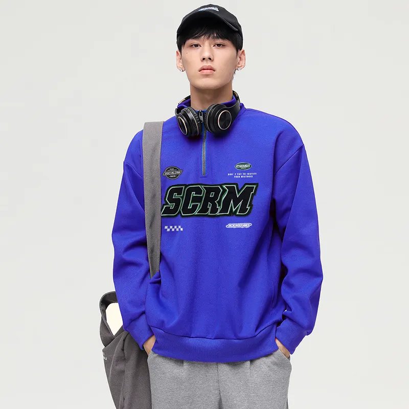 SCRM Half Turtleneck Loose Fit Sweatshirt Unisex-19