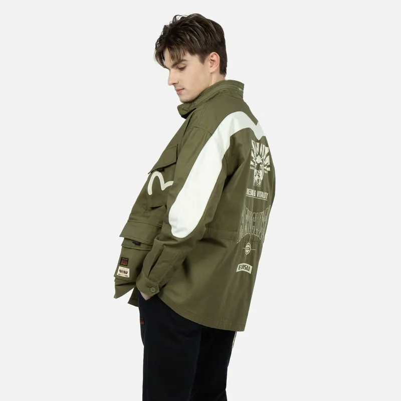EVISU SS23 Jacket Men's Dark Army Green-3