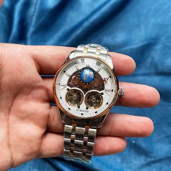 HANBORO Star Collection Automatic Mechanical Movement Watch Men's Watches Cut Out Dial HBR88821G MBM-3