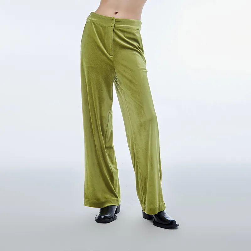 D. MARTINA QUEEN Casual Pants Women's Yellow Green-3