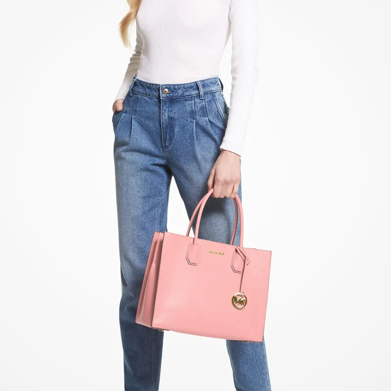 MICHAEL KORS Split Cow Leather Shoulder Bag, Handbag Tubas Women's Nude Pink-5
