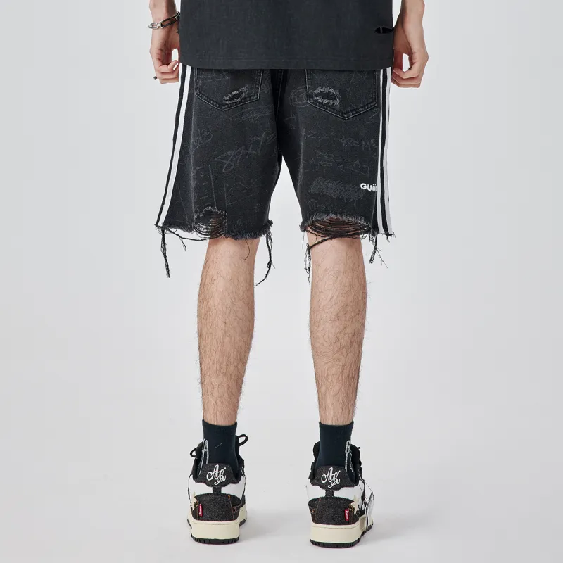 Guuka Denim Shorts Men Black-4