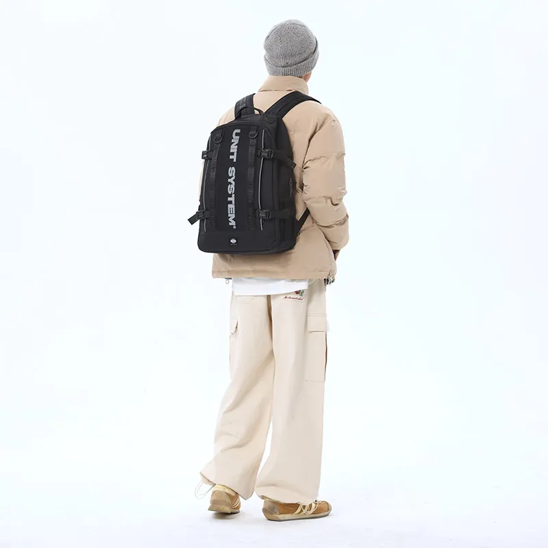 MostwantedLab Polyester Backpack Large Size Unisex Black/Ecru-3