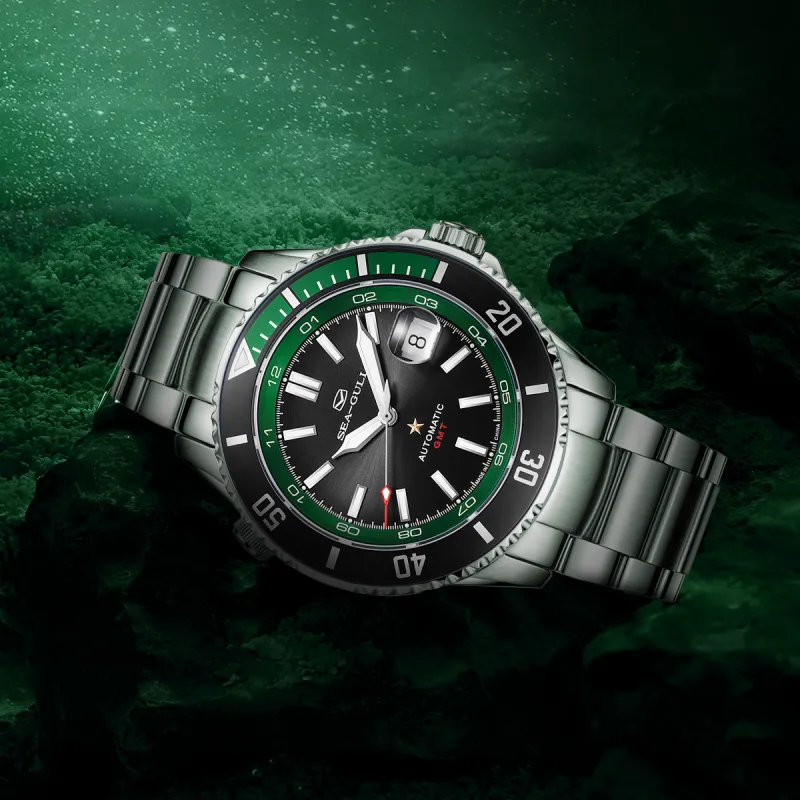 Sea Gull Ocean Automatic Mechanical Movement Nylon Strap Watch Men's Watches Black Dial-7