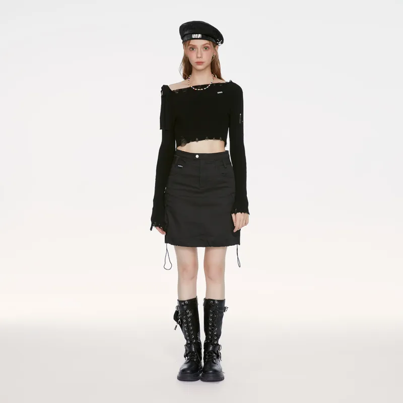 Guuka Casual Long Skirts Women's Black-2