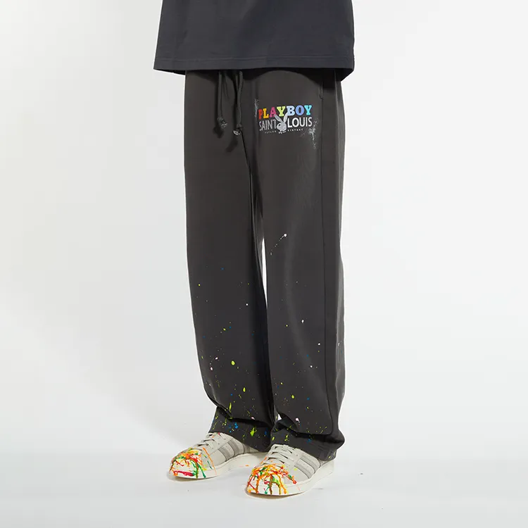 Playboy X SSSAINT LOUIS SSSAINT LOUIS X Playboy Co-branded Series Knitted Sweatpants Unisex Black-2
