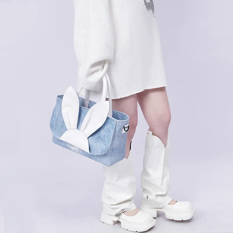 REBIRTH Canvas Rabbit Bag Canvas Bag Handbag Tote Large Size Women's Hi Bunny-11