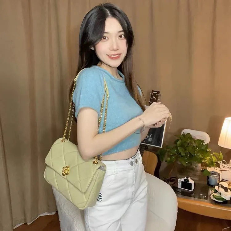 NUCELLE PU Small Square Bag One Shoulder Shoulder Bag For Women's Medium Size Women's White/Black/Pink-35