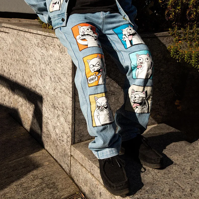 RIPNDIP Straight Jeans Unisex Blue-3