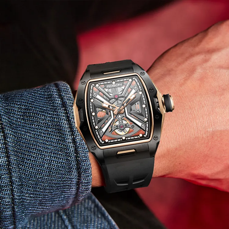 ROSDN Climber's Phantom Collection Automatic Mechanical Movement Watch Men's Watches Black Dial G2710-10