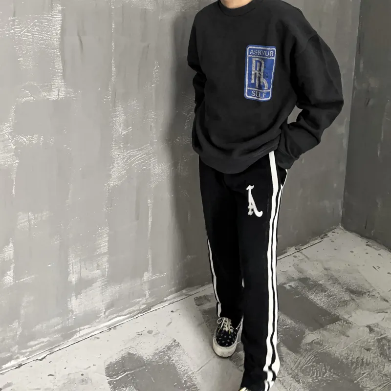 Askyurself Casual Pants Unisex Black-4
