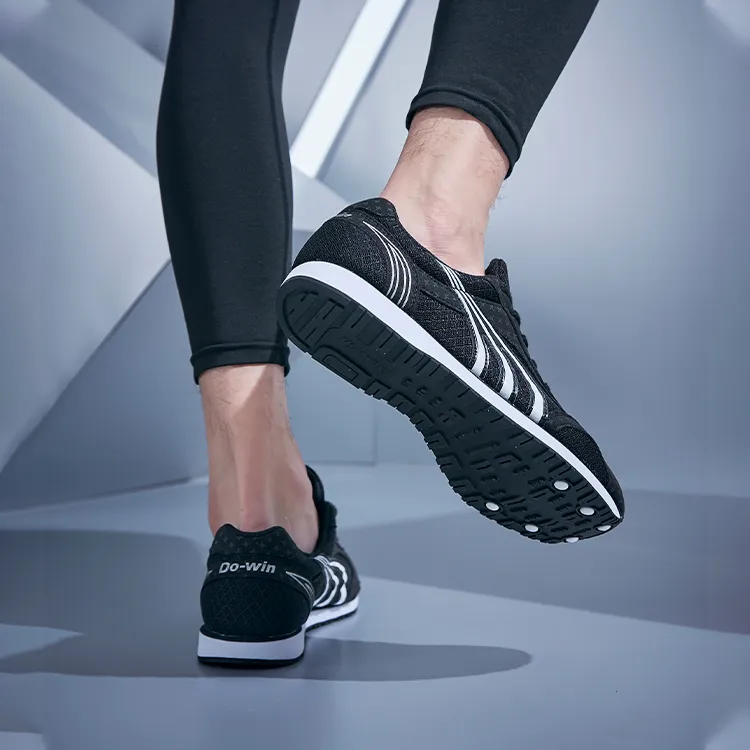 DO WIN Cushioned Slip Resistant Abrasion Resistant Breathable Low Top Running Shoes Unisex Black-8