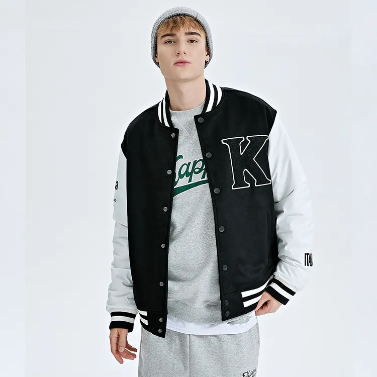 Kappa Letter Stripes Baseball Collar Puffer Jacket Men's-6