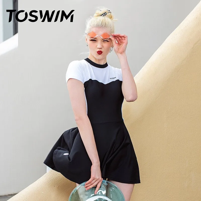 TOSWIM Swim Dresses & Skirts Women's White Black Skirt-3