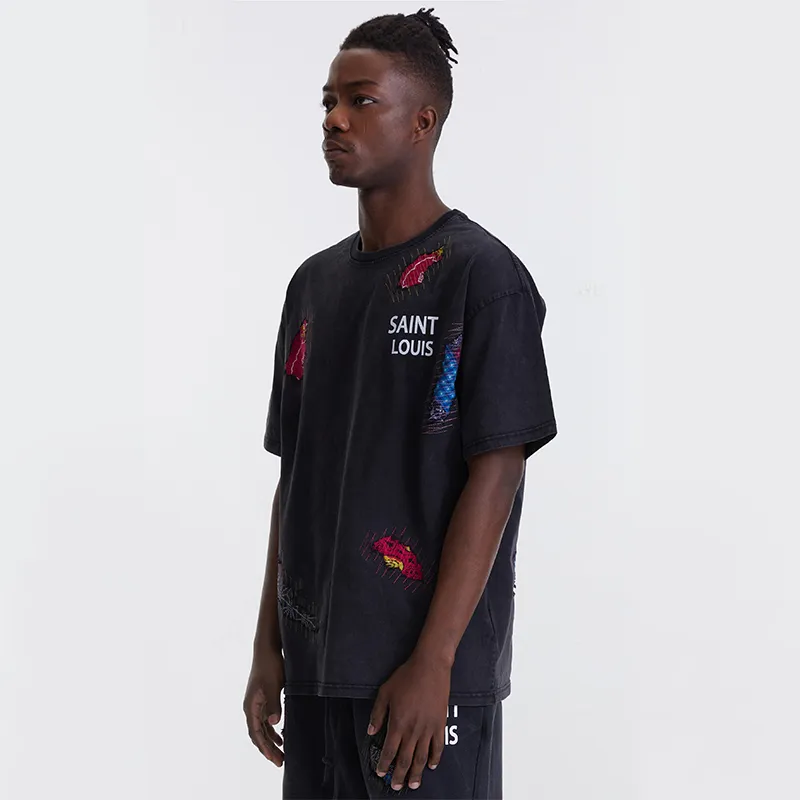 SSSAINT LOUIS T Shirts Men Black-3