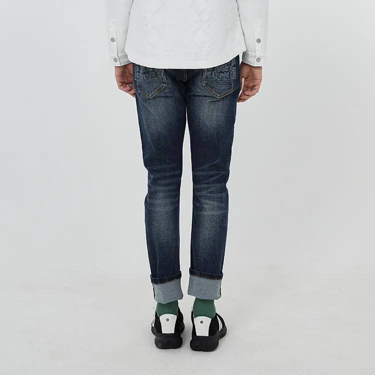 DAVID NAMAN FW22 Slim Fit Pants Jeans Men's Denim Blue-6