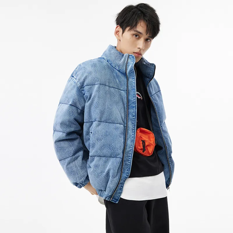 SPRAYGROUND Down Jacket Unisex Denim Blue-5