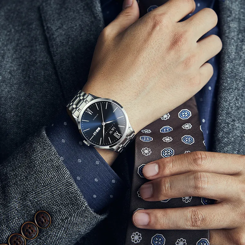I&W CARNIVAL HWGUOJI Automatic Mechanical Movement Stainless Steel Watchband Watch Men's Watches Gray Dial-16