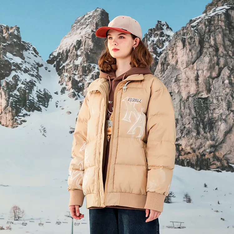 LAMLICKA Puffer Jackets Unisex Khaki-3