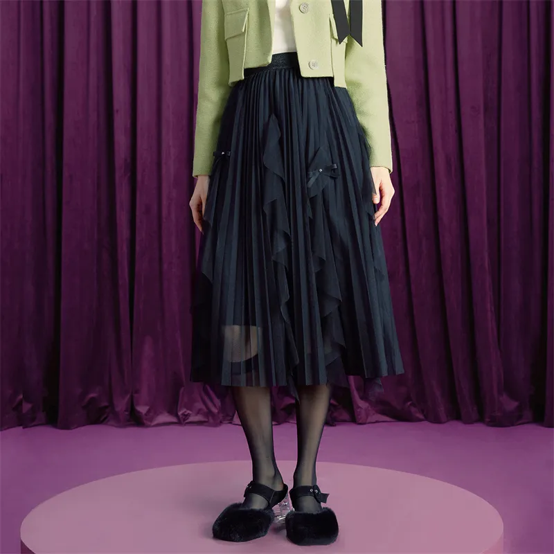 TAMMY TANGS Skirt Summer And Autumn Black-2