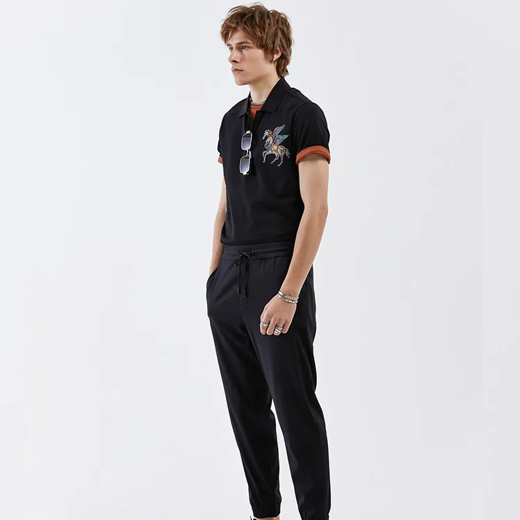 DAVID NAMAN Polo Shirts Men Black-4