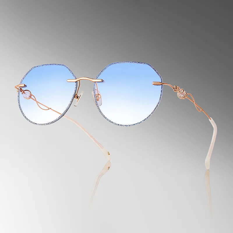 MUYKUY Metal Oval Sunglasses Women's-9