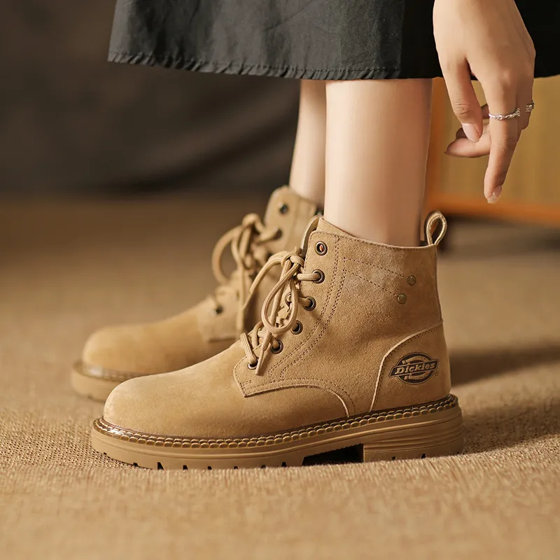 Dickies Martin Boots Women's Yellow Brown-6