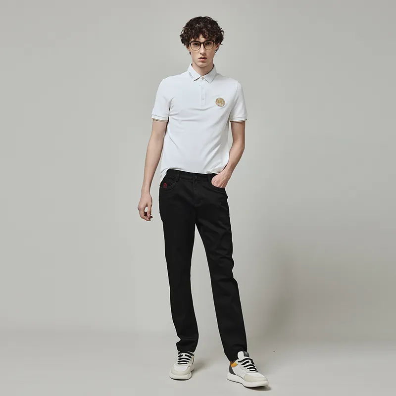 RARE Short Sleeved Polo Shirt T Shirt Men's White-3