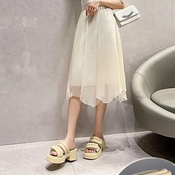 OMS Slide Slippers Women's Beige/Light Yellow-6