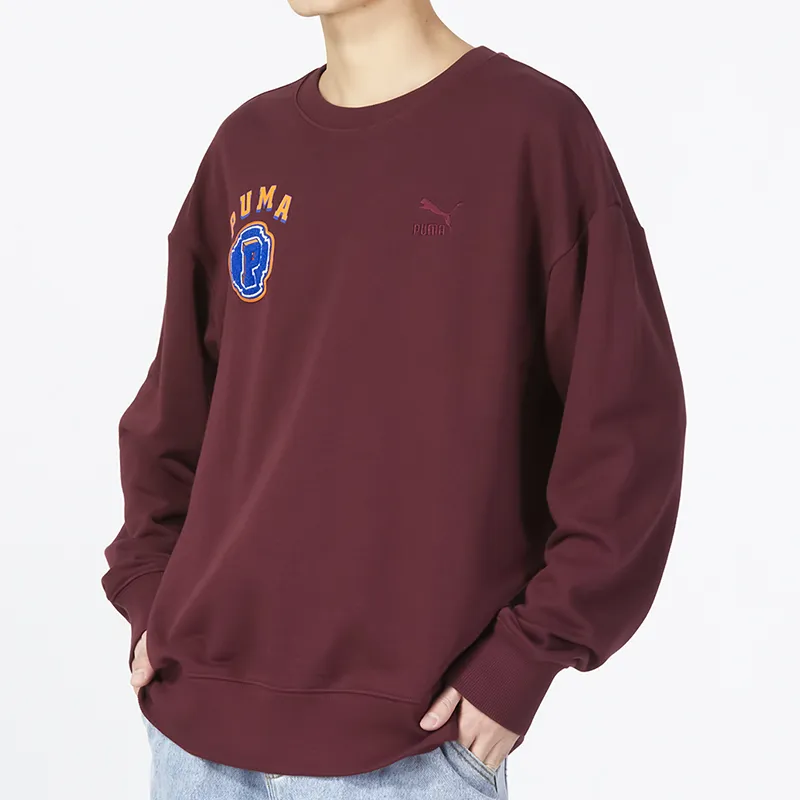 PUMA Team Badge Sweatshirts Men Burgundy-3