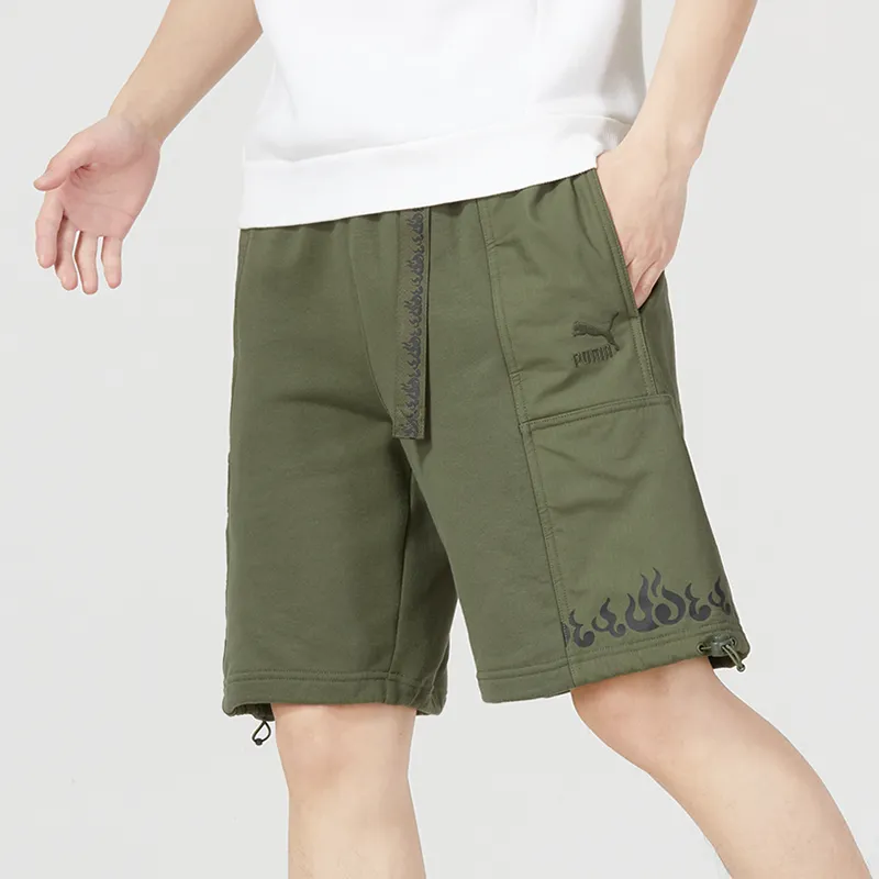 PUMA Humming 3,SS23 Chinese Culture Tribute Series Casual Shorts Men Army Green-4