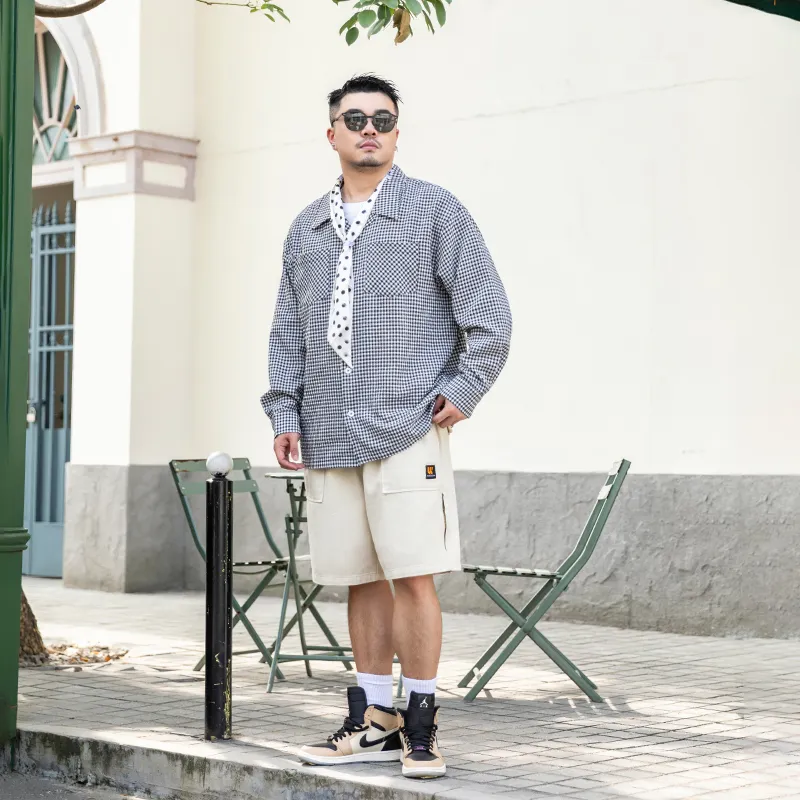 WAYNEXZAVIER Shirts Men Black White Plaid-2
