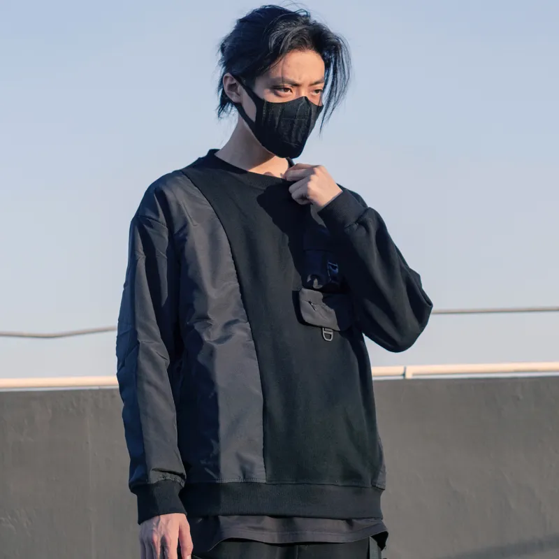 VIP Crew Neck Loose Fit Sweatshirt Men's Black-8